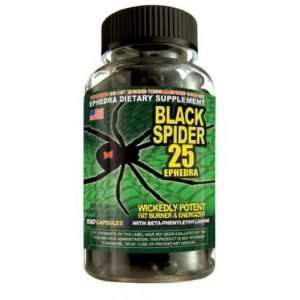 www.oms99.in BLACK SPIDER 25 EPHEDRA 100capsules / WICKEDLY POTENT FAT BURNER & ENERGIZER 100capsules - CLOMA PHARMA