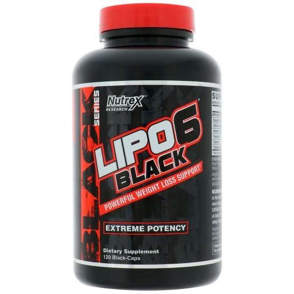 BLACK SERIES LIPO 6 BLACK EXTREME POTENCY FAT BURNER 120capsules / POWERFUL WEIGHT LOSS SUPPORT 120capsules - NUTREX