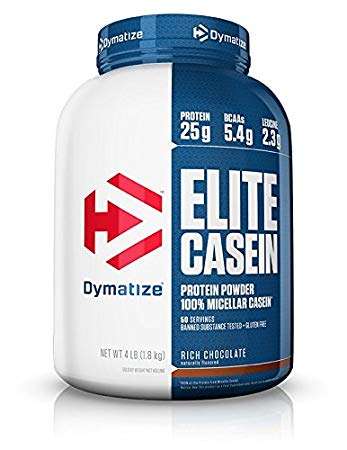 DYMATIZE ELITE CASEIN PROTEIN POWDER 100% MICELLAR CASEIN 4lbs 50 SERVINGS BANNED SUBSTANCE TESTED GLUTEN FREE 4lbs - DYMATIZE www.oms99.in