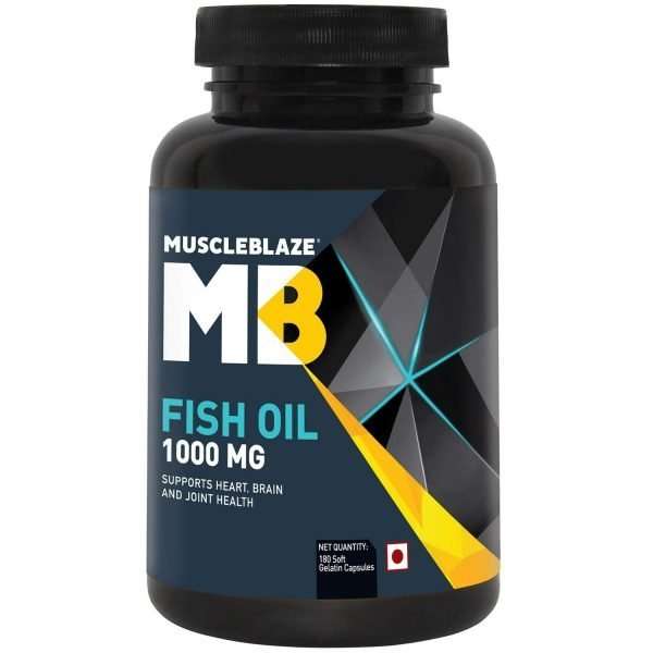 MUSCLEBLAZE FISH OIL 1000mg SUPPORTS HEART, BRAIN & JOINT HEALTH 1000mg - MB www.oms99.in