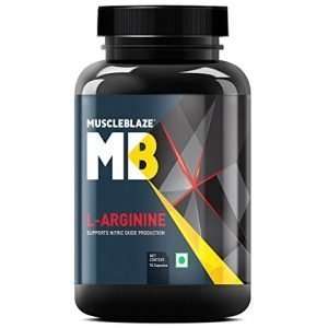 MUSCLEBLAZE L-ARGININE FOR BODY PUMP 500mg SUPPORTS NITRIC OXIDE PRODUCTION 500mg - 90 capsules -www.oms99.in