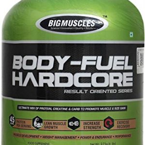 BIG MUSCLES BODY FUEL HARDCORE RESULT ORIENTED SERIES 6lb ULTIMATE MIX OF PROTEIN CREATINE & CARBO TO PROMOTE MUSCLE & SIZE GAIN 6lb - BIG MUSCLES www.oms99.in