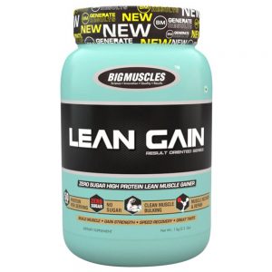 BIG MUSCLES LEAN GAIN RESULT ORIENTED SERIES 2.2lb ZERO SUGAR HIGH PROTEIN LEAN MUSCLE GAINER 2.2lb - BIG MUSCLES www.oms99.in