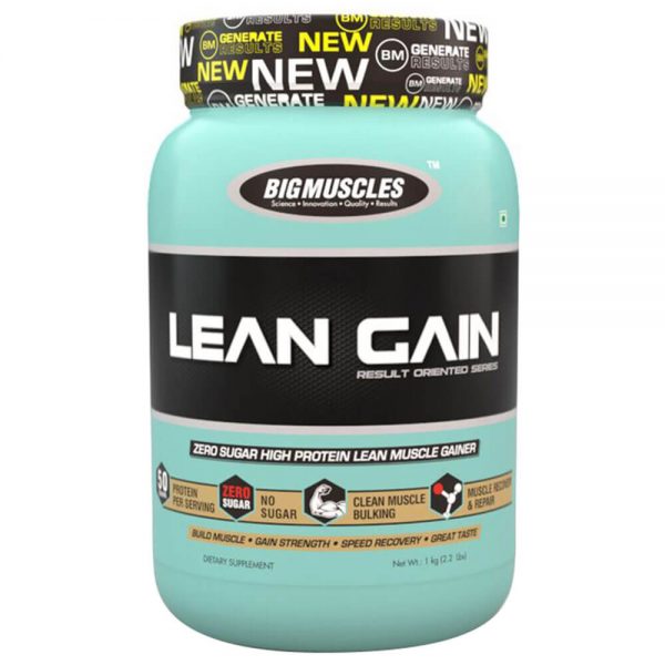 BIG MUSCLES LEAN GAIN RESULT ORIENTED SERIES 2.2lb ZERO SUGAR HIGH PROTEIN LEAN MUSCLE GAINER 2.2lb - BIG MUSCLES www.oms99.in
