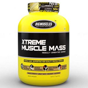 BIG MUSCLES XTREME MUSCLE MASS RESULT ORIENTED SERIES 6lb MUSCLE GAIN SUPPORTING HIGH QUALITY PROTEIN FORMULA 6lb - BIG MUSCLES www.oms99.in