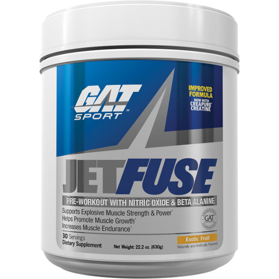 GAT SPORT JET FUSE PRE WORKOUT WITH NITRIC OXIDE & BETA ALANINE 630gm - GAT SPORT www.oms99.in